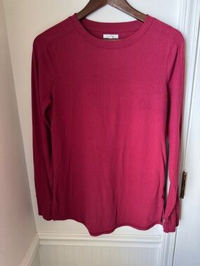 Maurices Ribbed Crew Neck Top in Burgundy Size Small
